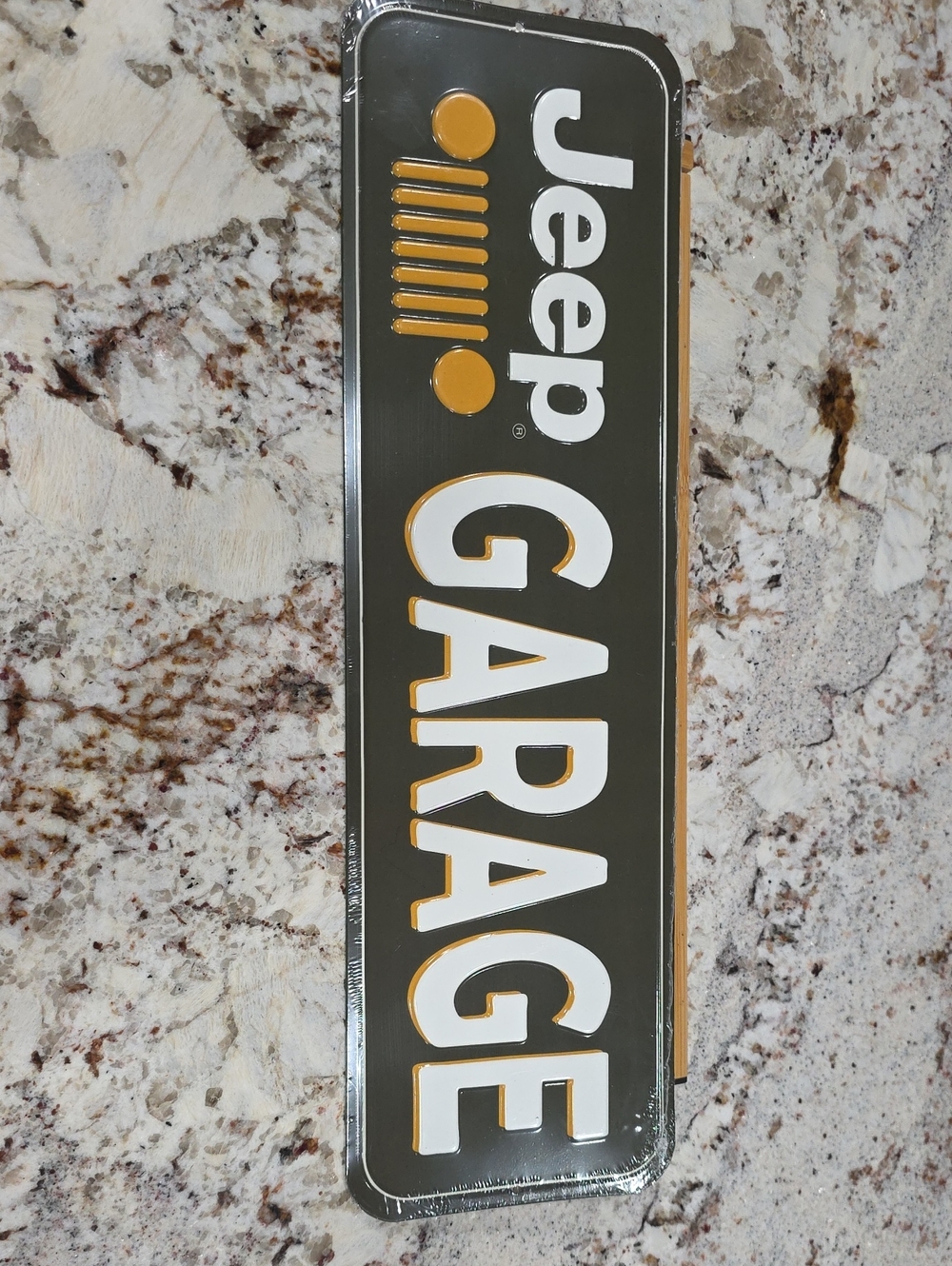 Jeep Garage Sign - Olive and Gold Accent